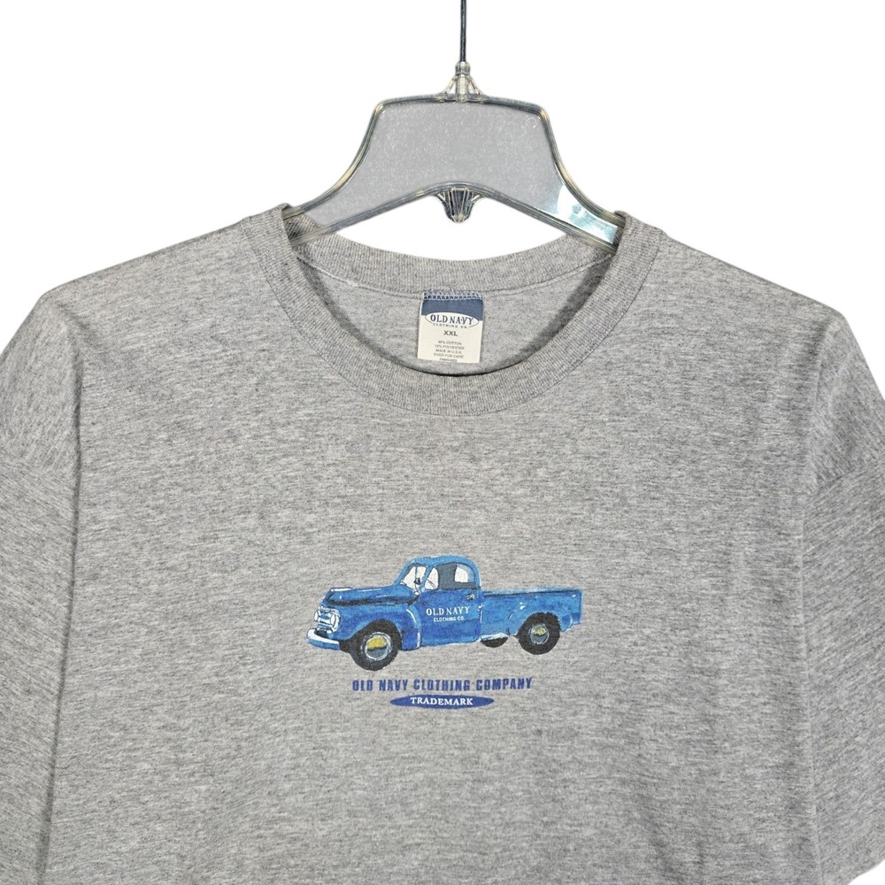 Vintage Old Navy T-Shirt Mens XXL Blue Pickup Truck Gray‎ USA Graphic Cotton